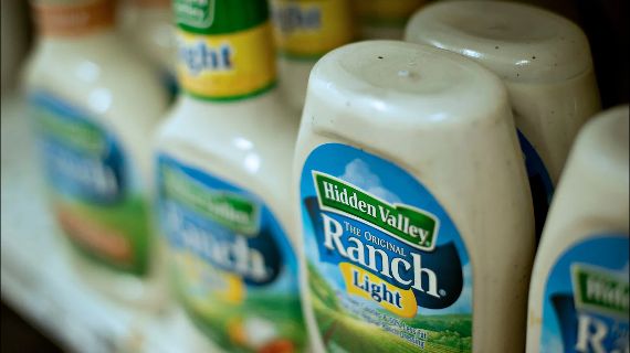 A close-up of Hidden Valley Ranch on a shelf